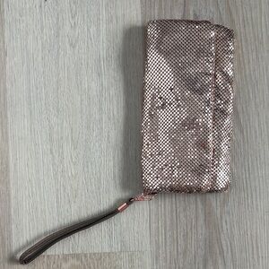 Christopher & Banks Metallic Metal Clutch